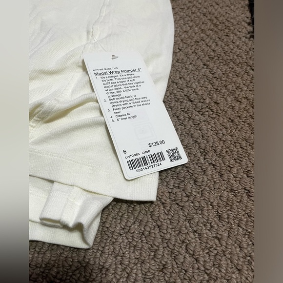 Lululemon | Modal Wrap Romper 4” Size 6 Lemon Sorbet - Picture 6 of 11
